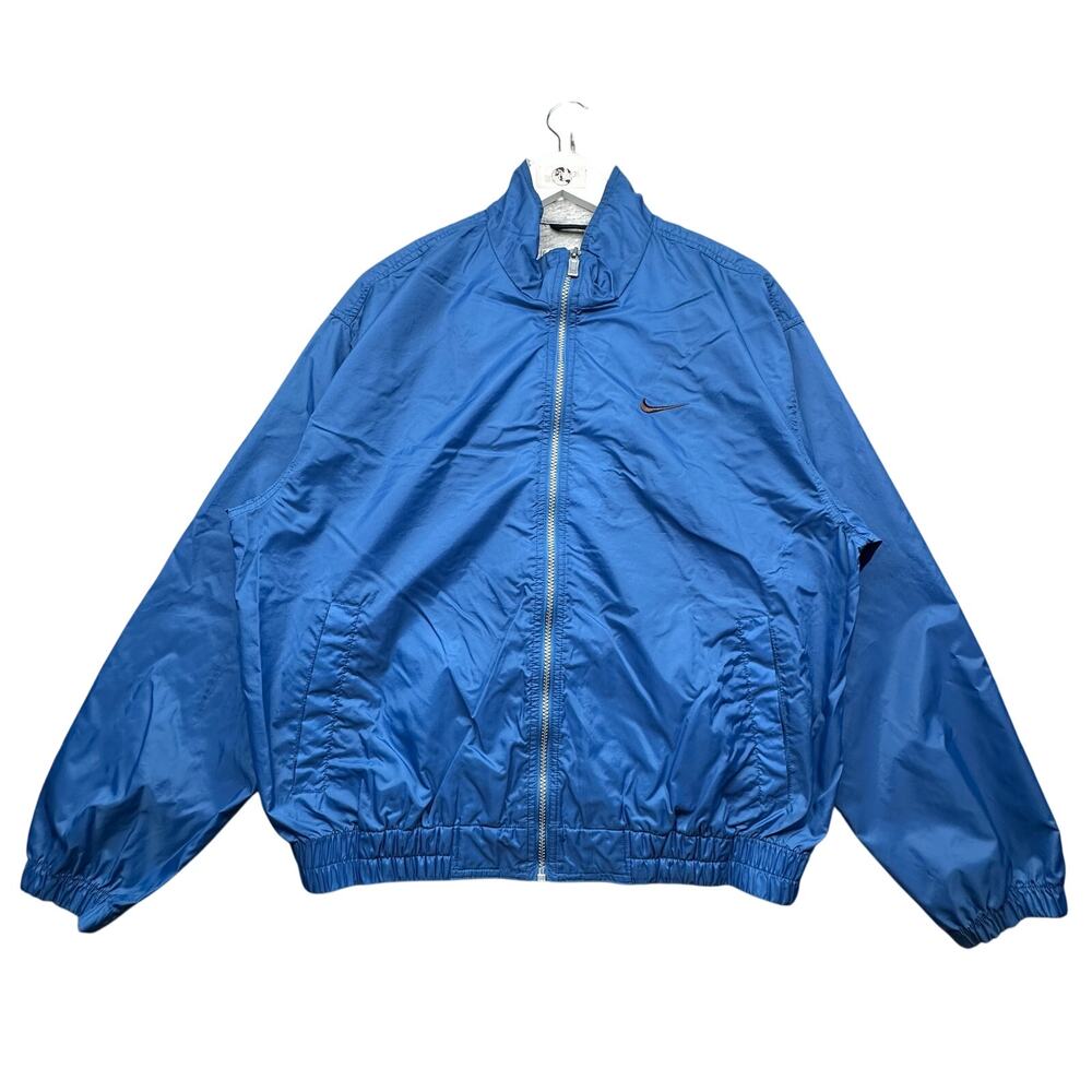 Vintage 90s Nike Windbreaker Jacket Mens Medium Royal Blue Swoosh Nylon